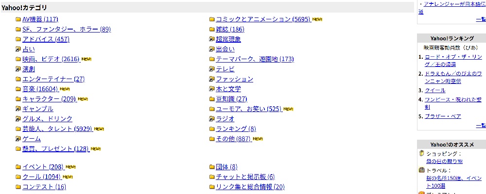 Yahoo!カテゴリ